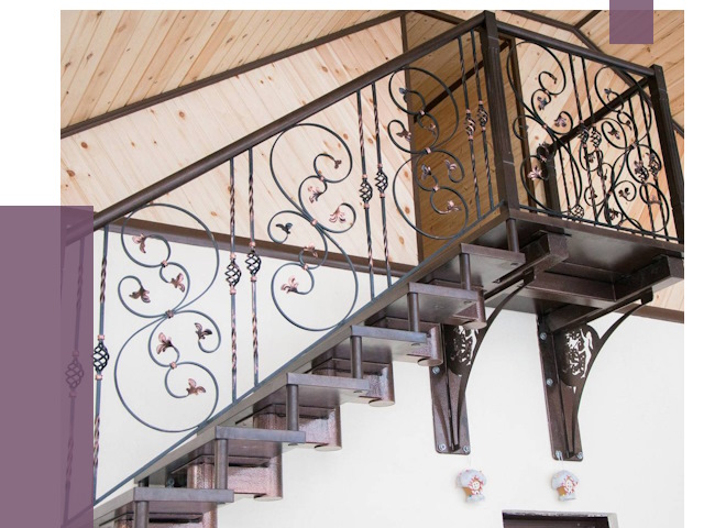 Кованые лестницы в Курганинске от 81128 руб. под ключ