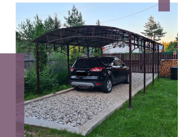 Навесы для автомобиля в Курганинске от 13365 руб.  | ПРОЛЁТ-Кгн