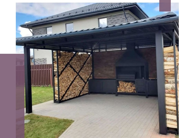 Навесы для барбекю в Курганинске от 12949 руб. под ключ | ПРОЛЁТ-Кгн