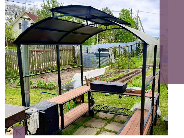 Навесы для барбекю в Курганинске: изготовление, монтаж и демонтаж