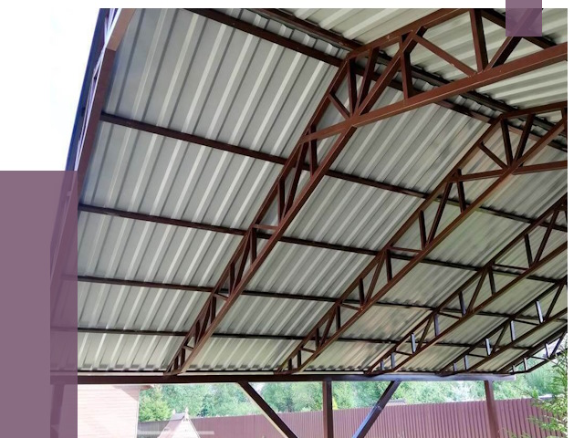 Навесы из профнастила в Курганинске от 7489 руб. | ПРОЛЁТ-Кгн