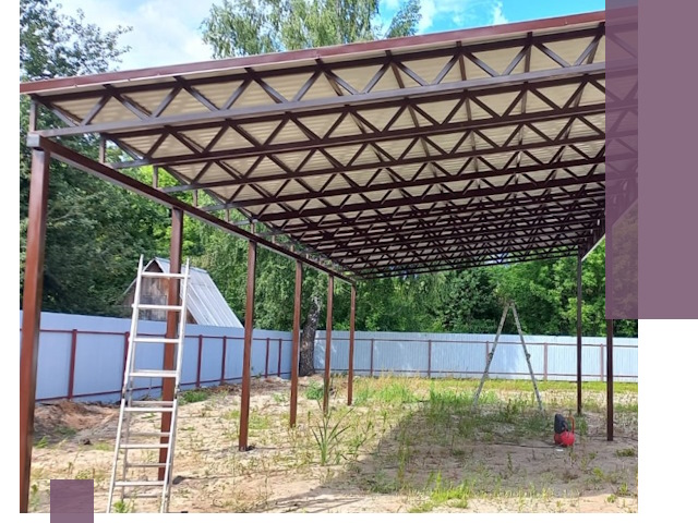 Односкатные навесы под ключ в Курганинске — изготовление и монтаж