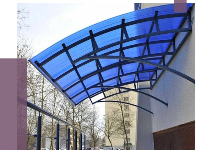 Козырьки из поликарбоната в Курганинске от 4368 руб. под ключ | ПРОЛЁТ-Кгн