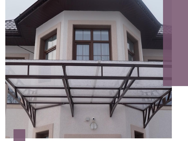 Козырьки из поликарбоната под ключ в Курганинске