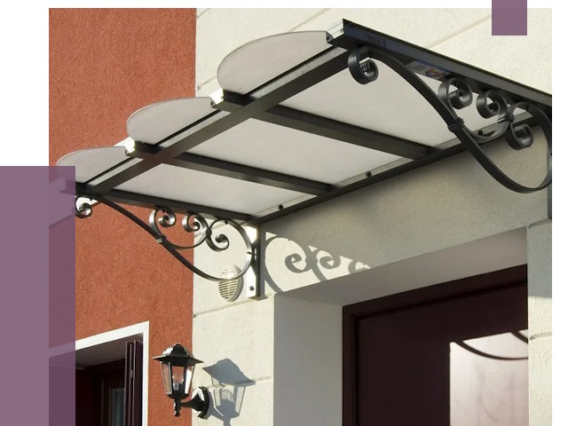 Односкатные козырьки в Курганинске от 8529 руб.  | ПРОЛЁТ-Кгн