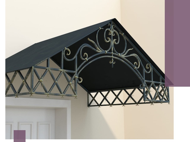 Двускатные металлические козырьки под ключ в Курганинске