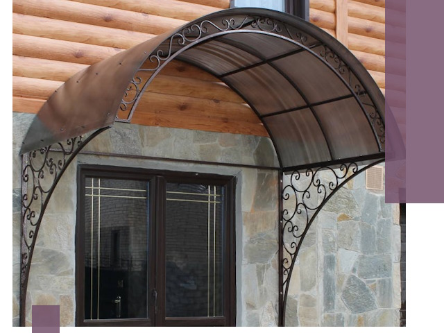 Арочные козырьки под ключ в Курганинске: изготовление и монтаж